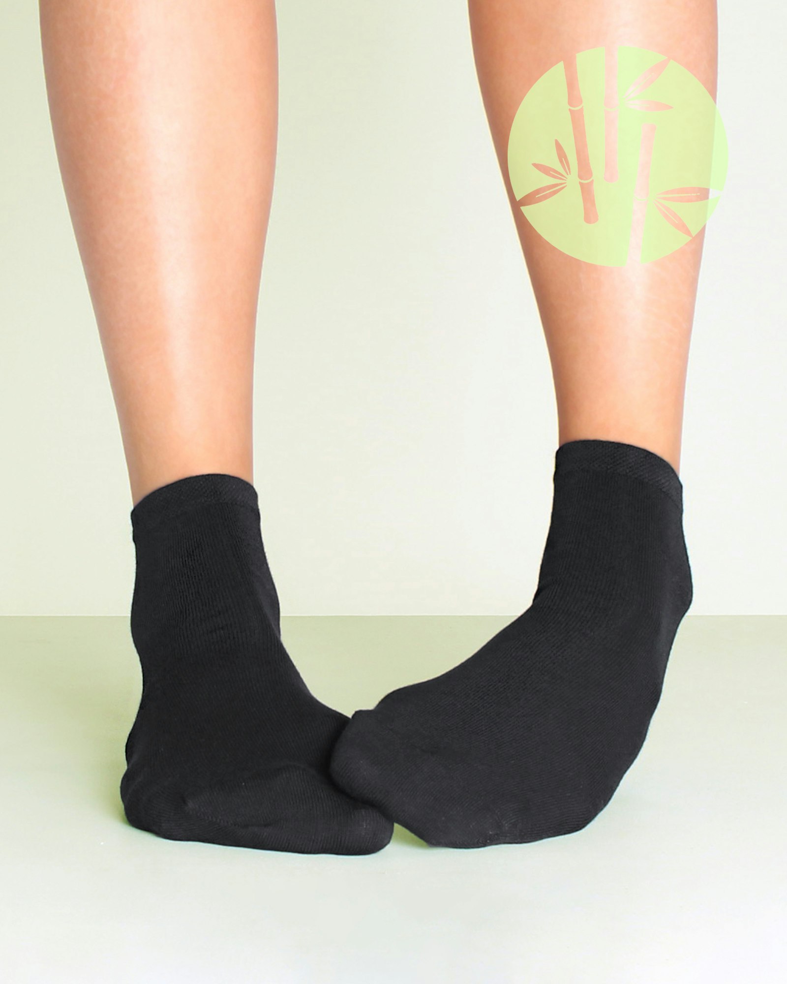 Super-Comfi Short-Ankle Socks Bambu, Svart / 2-Par