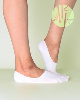 Invisible Socks i Bambu 4-Par, Vit