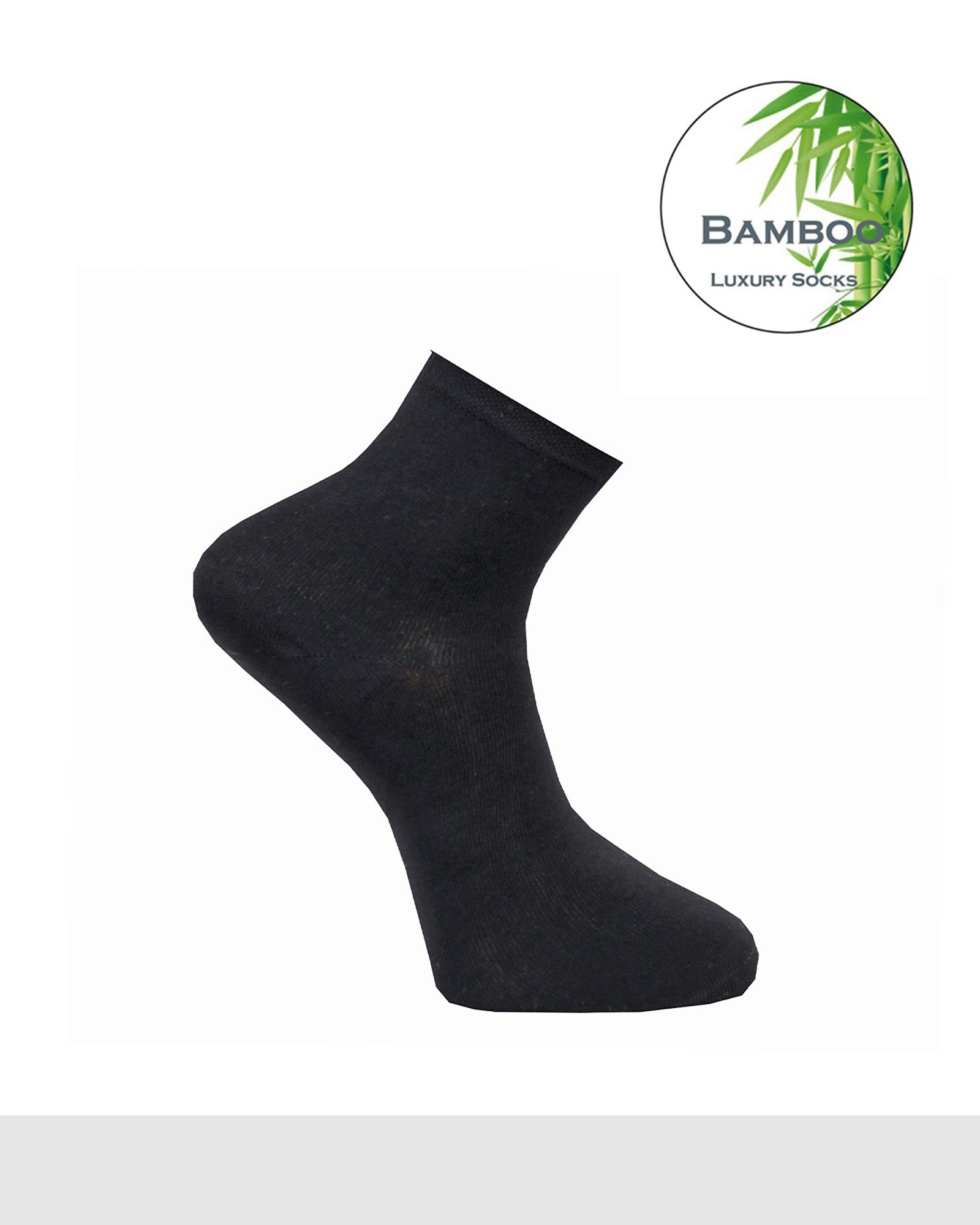 Super-Comfi Short-Ankle Socks Bambu, Svart / 2-Par