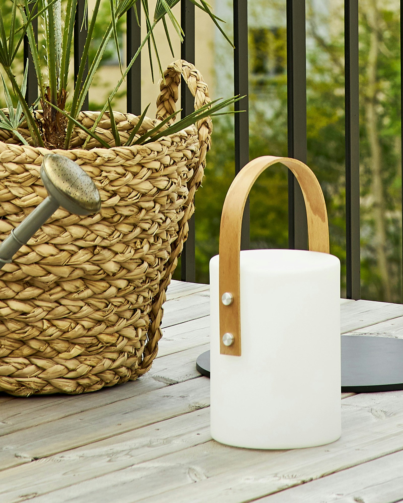 Portabel LED-Lykta Vit Höjd 34cm
