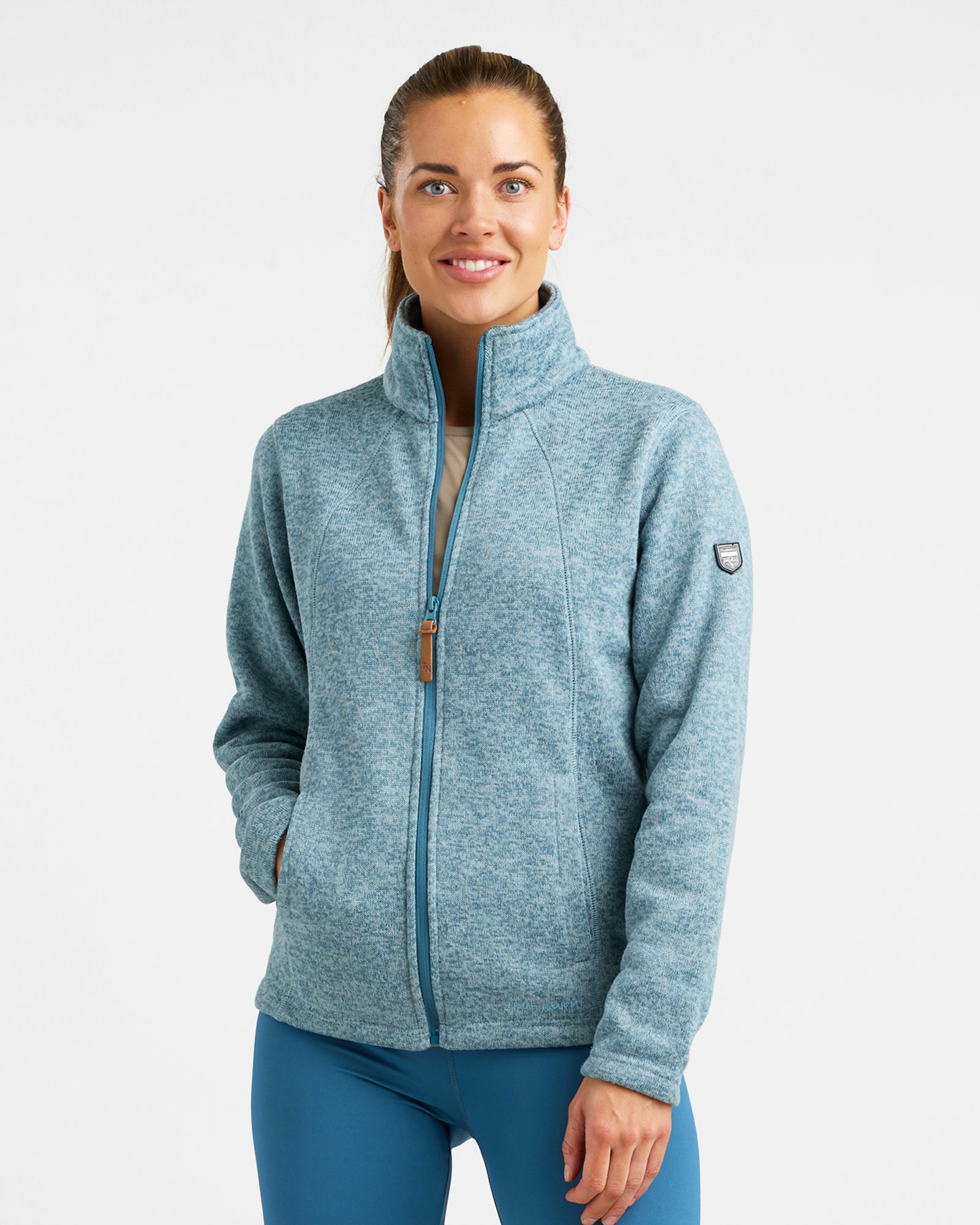 Flatfleece Jacka Dam Stålblå