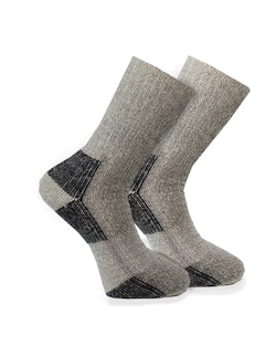 Trekking Merinoullsocka Helfrotté, Grå 2-pack