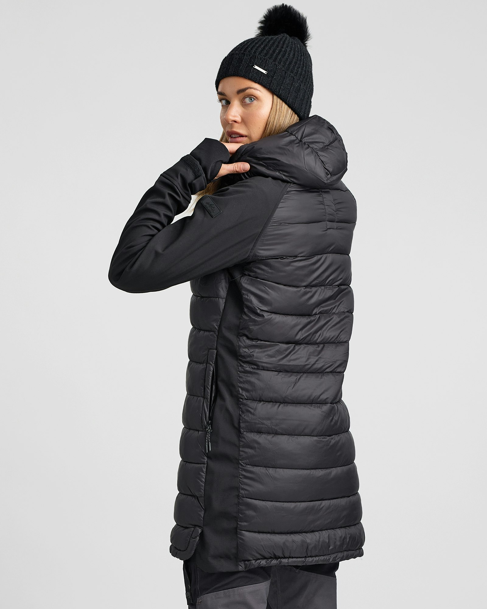 Long Jacket Dam, Softshell/Hybrid Black