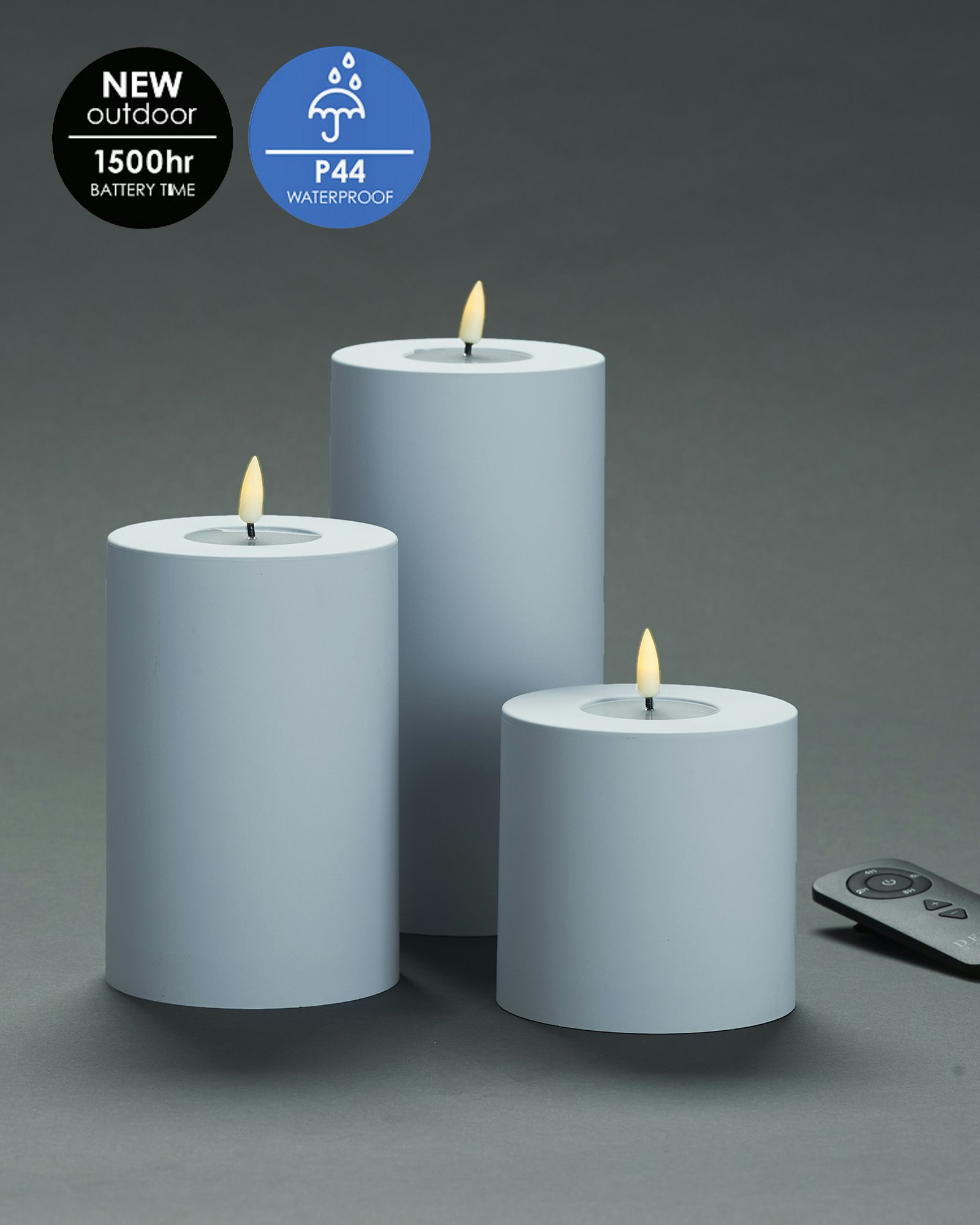 Utomhus LED-Blockljuspaket Ø10 Set av 3