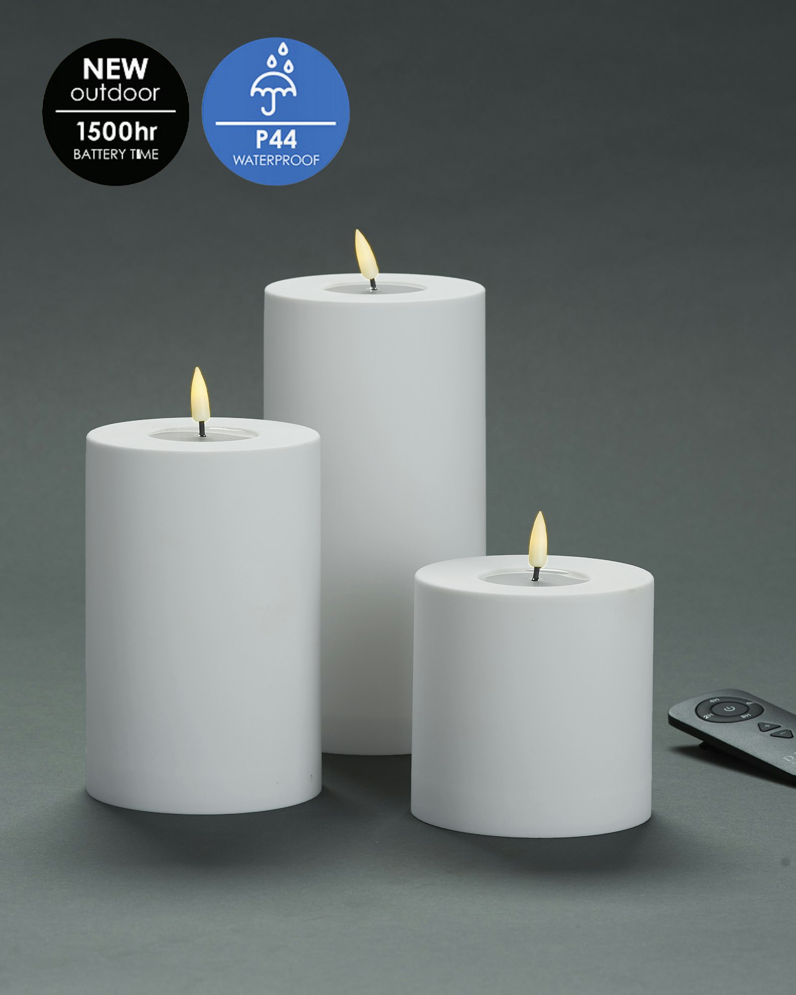 Utomhus LED-Blockljuspaket Ø10 Set av 3