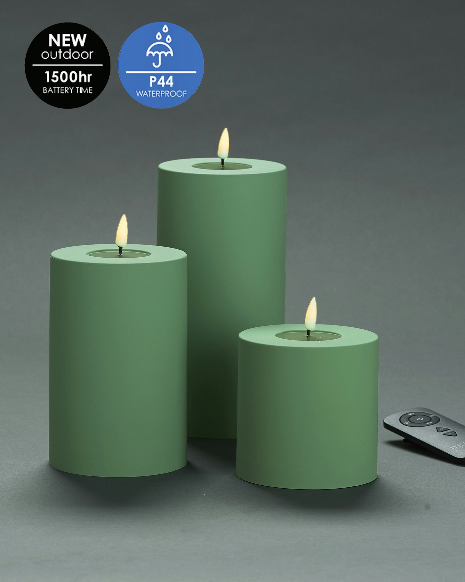 Utomhus LED-Blockljuspaket Ø10 Set av 3