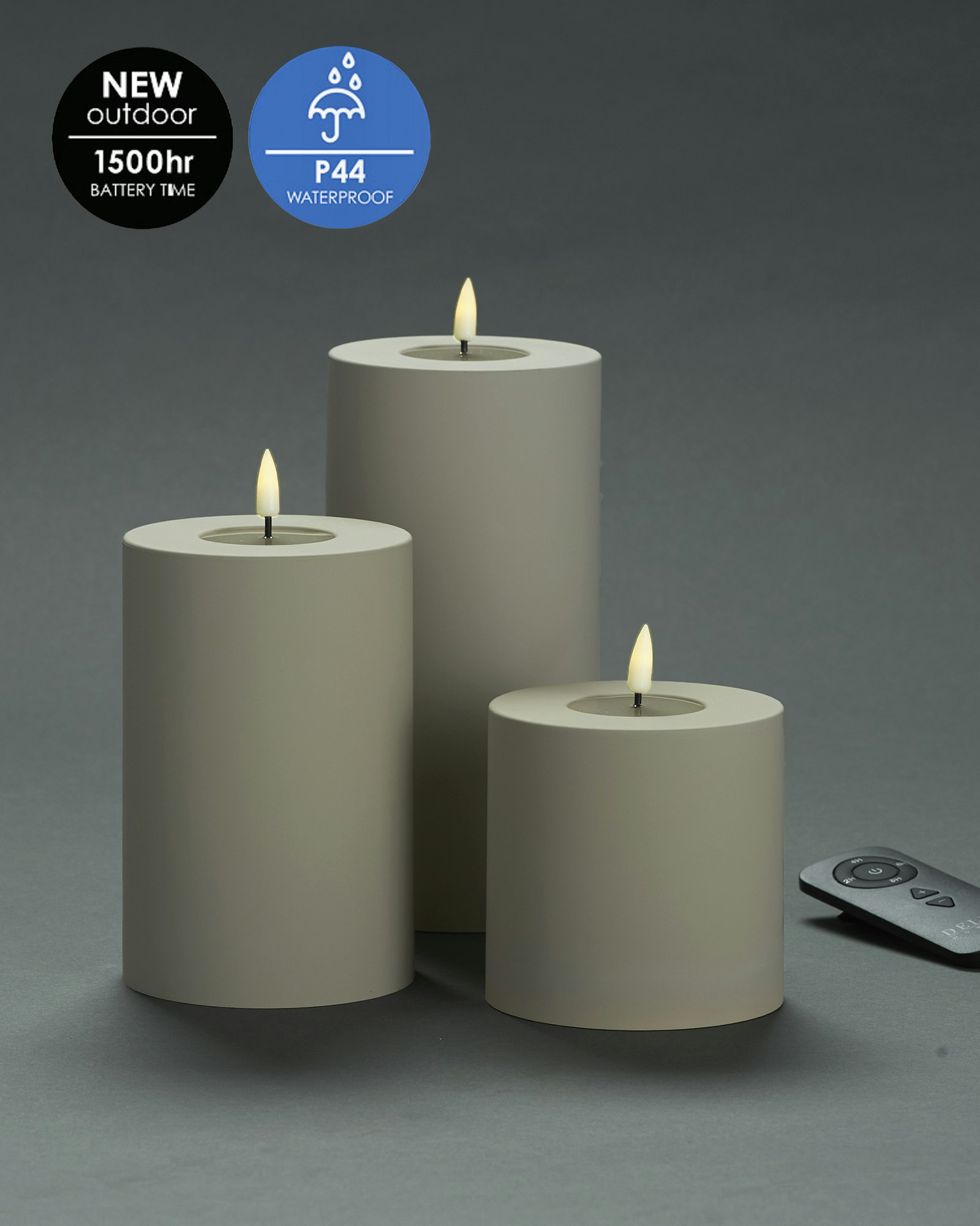 Utomhus LED-Blockljuspaket Ø10 Set av 3