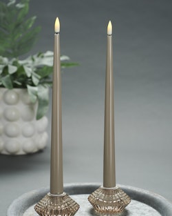 Deluxe LED-Shiny Dinner Candles – Real Flame H38, Set av 2