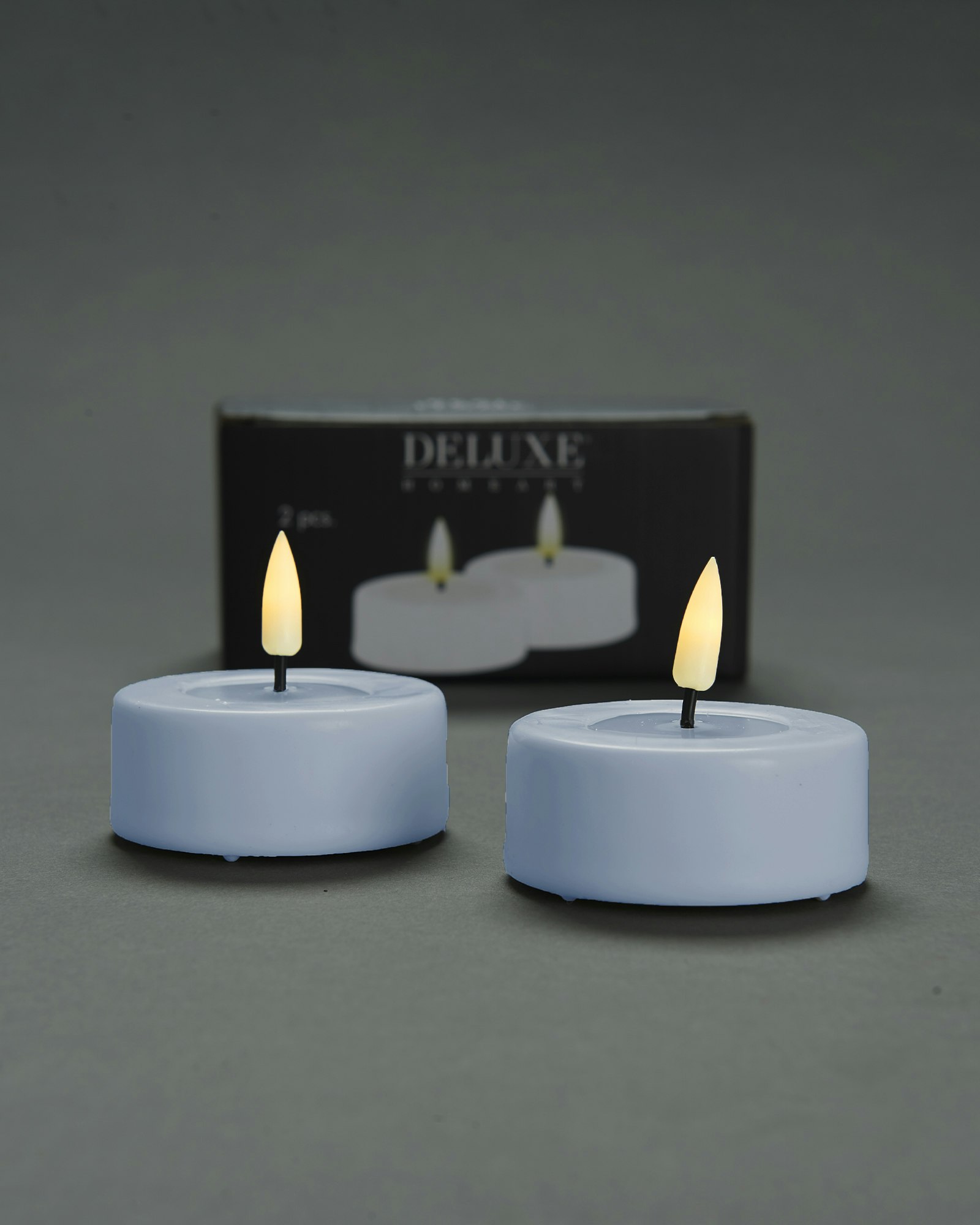 LED-Tealight LJUSBLÅ Ø 6,1 Jumbo, Set av 2