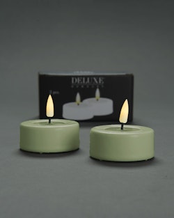 LED-Tealight GRÖNA Ø 6,1 Jumbo, Set av 2
