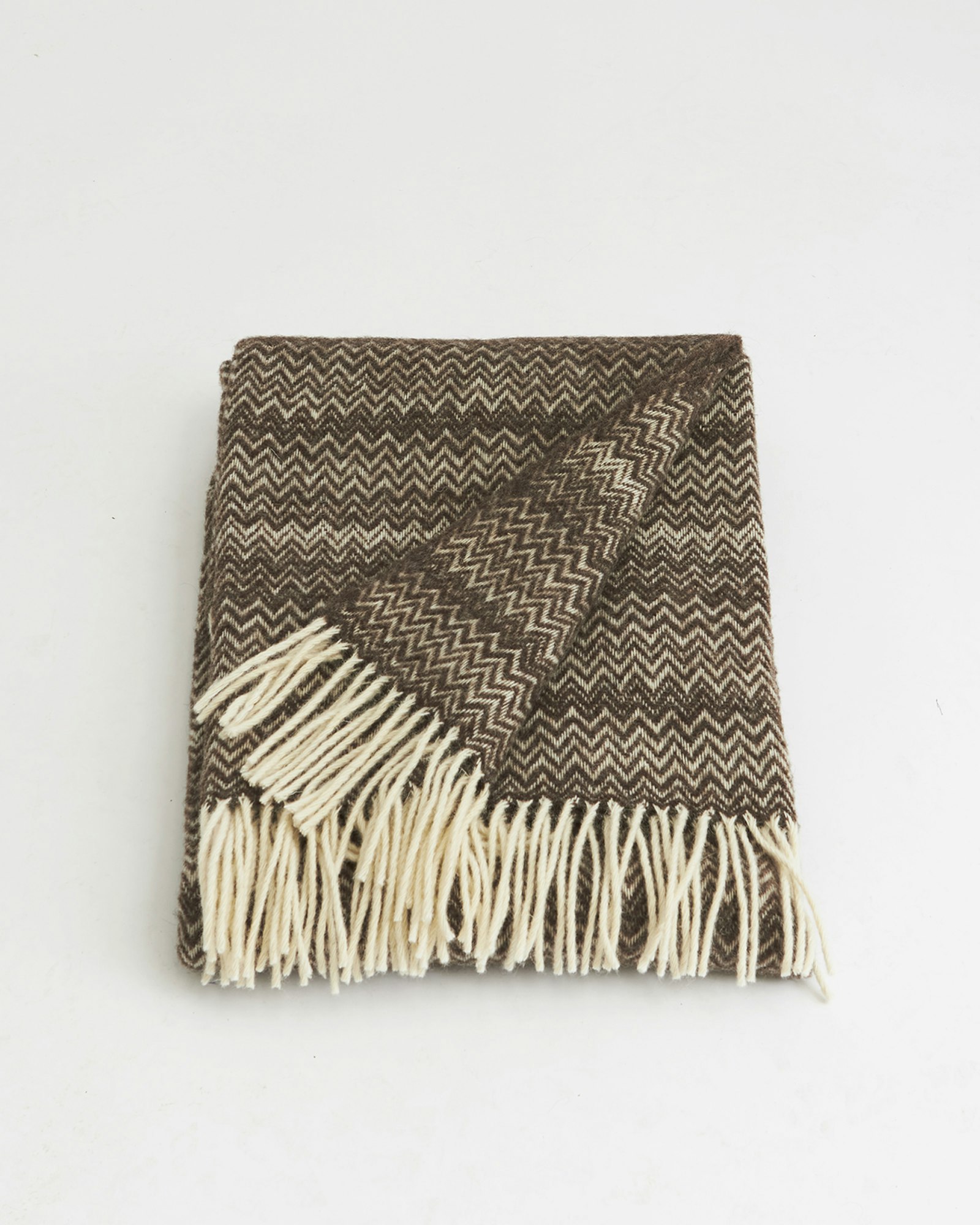 Ullpläd Woven 130x170cm, Brown