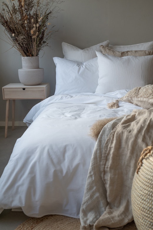 Påslakanset Washed Percale Vit