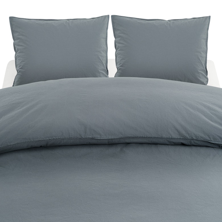 Påslakanset Waveless Percale - Dimmblå