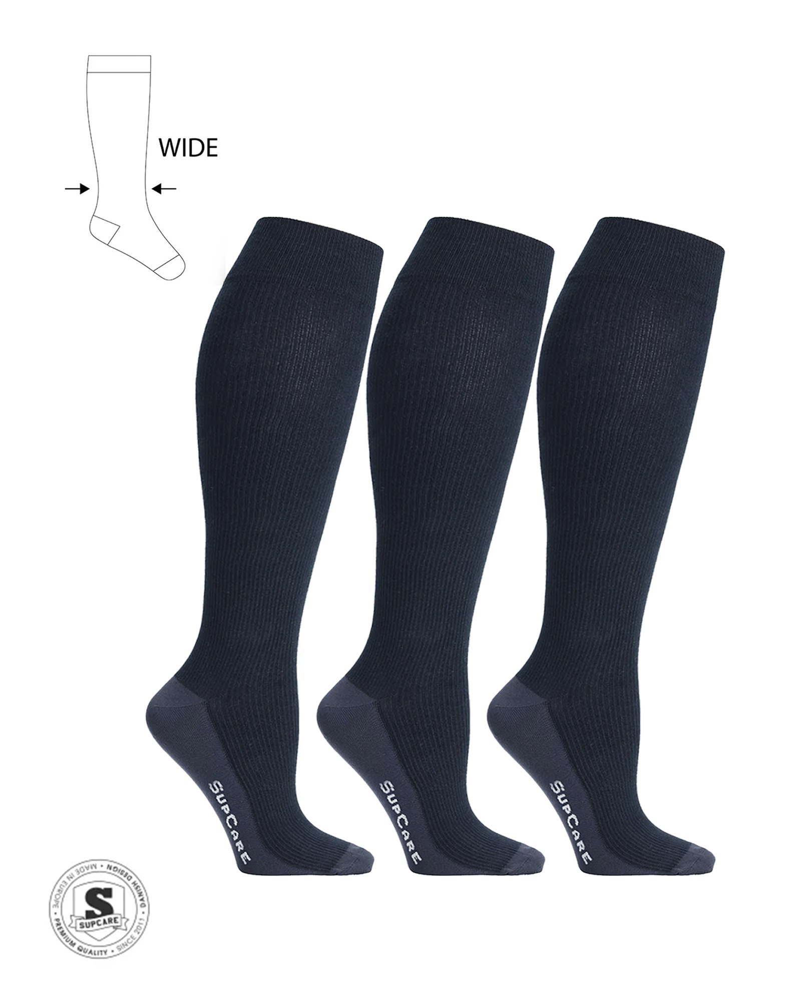 Marin Stödstrumpor Breda Vader, Bambu 15-21 mmHg 3-Pack