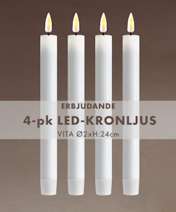 Inomhus LED-Kronljus VITA 24cm - Real Flame, set av 2,4 el. 6st