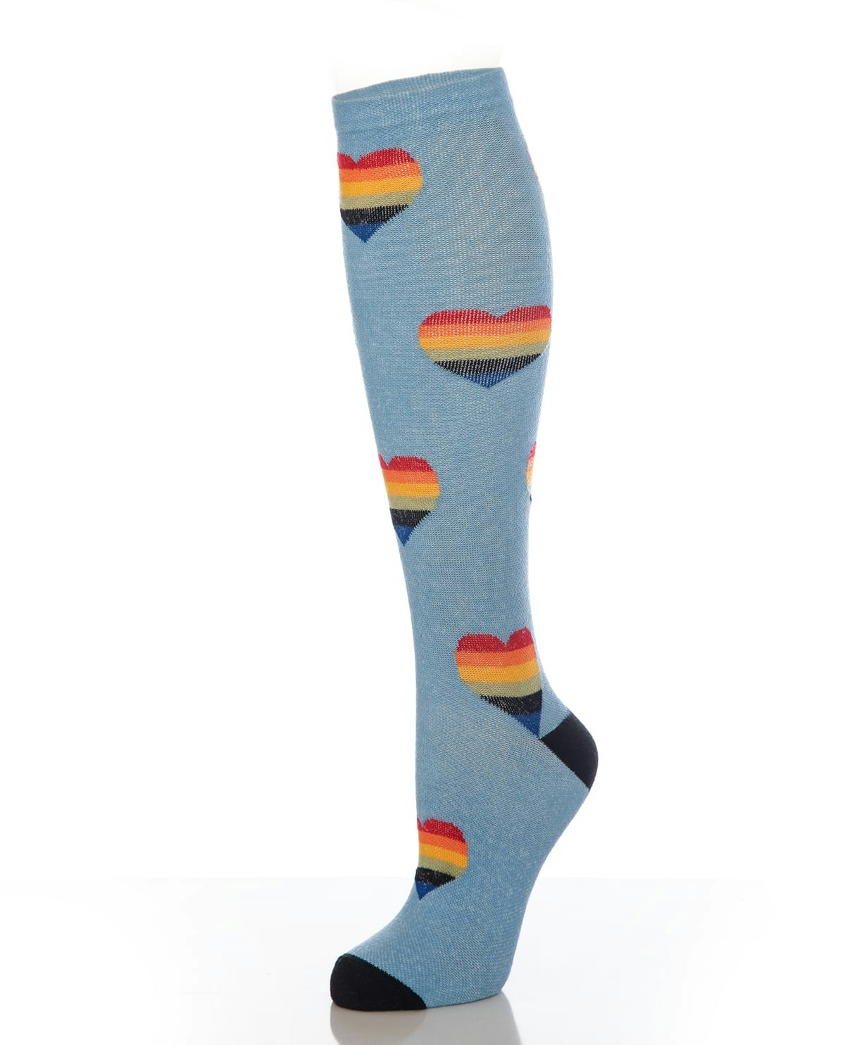 Rainbow Heart - Skyblue Stödstrumpa 14-16 mmhg