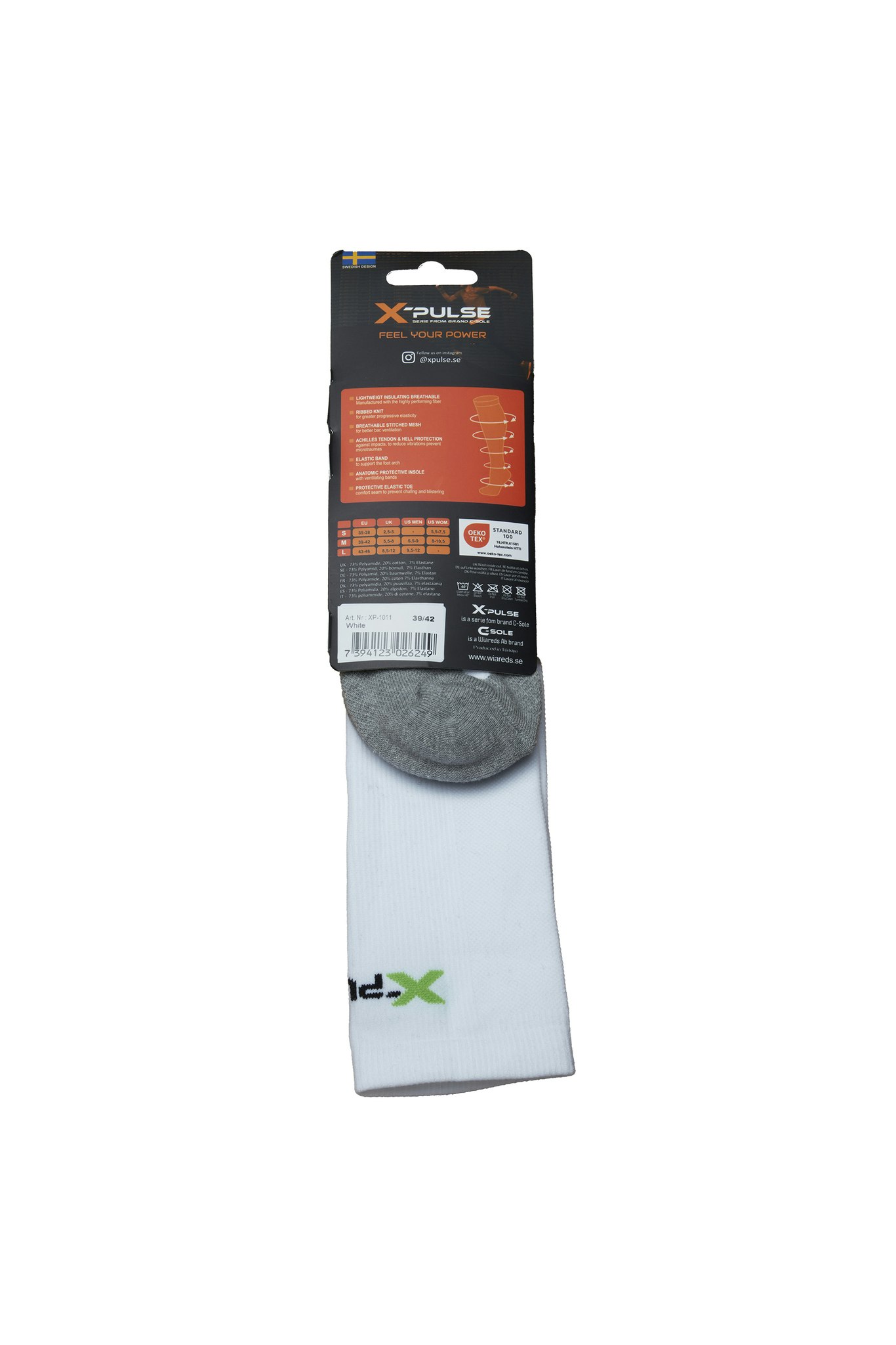 X-Pulse SPORT Kompressionsstrumpor, Vita 2 Par