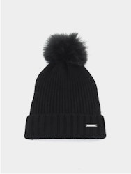 Pom-Pom Beanie, Black