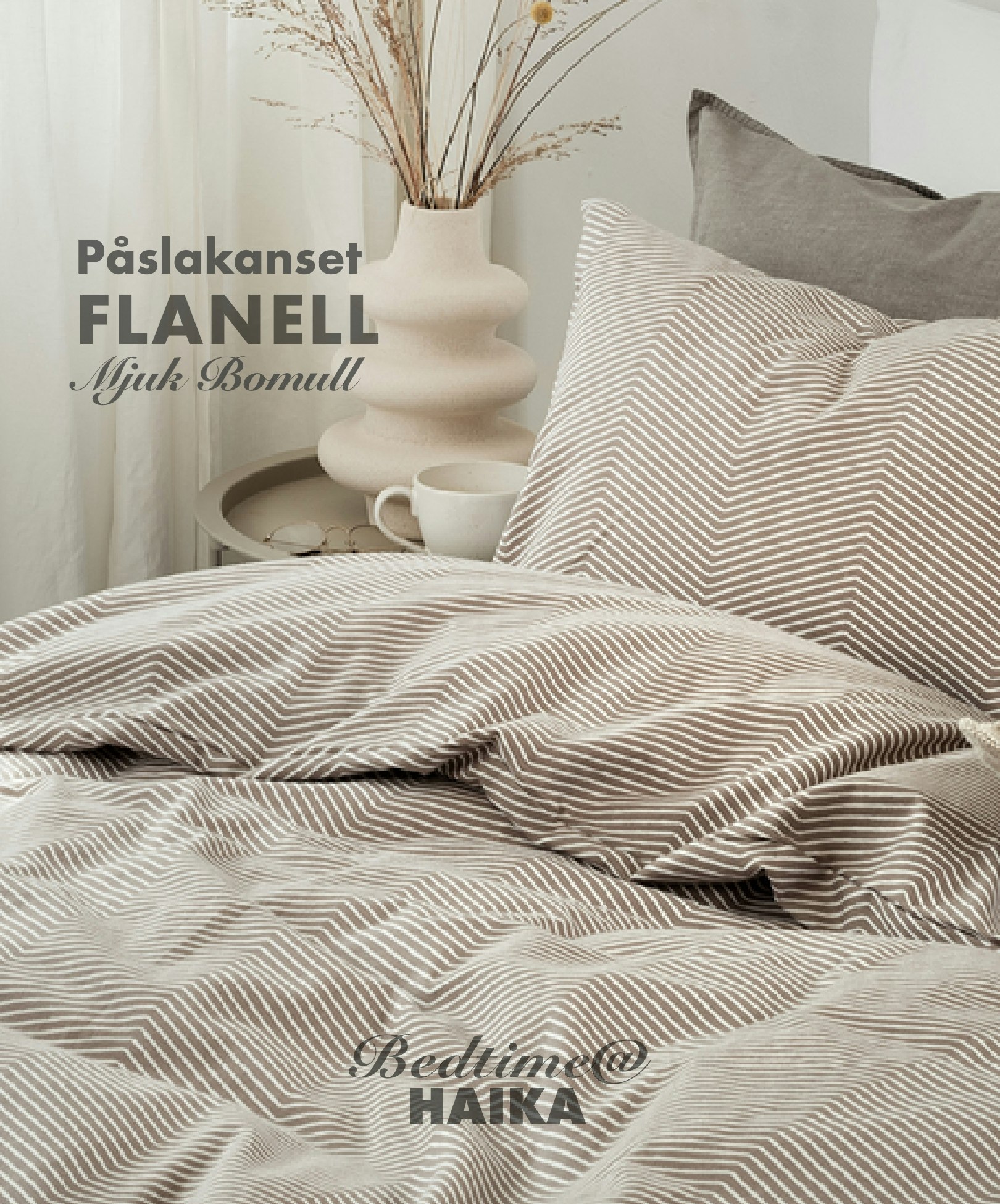 Flanell Påslakanset Freja, Linne