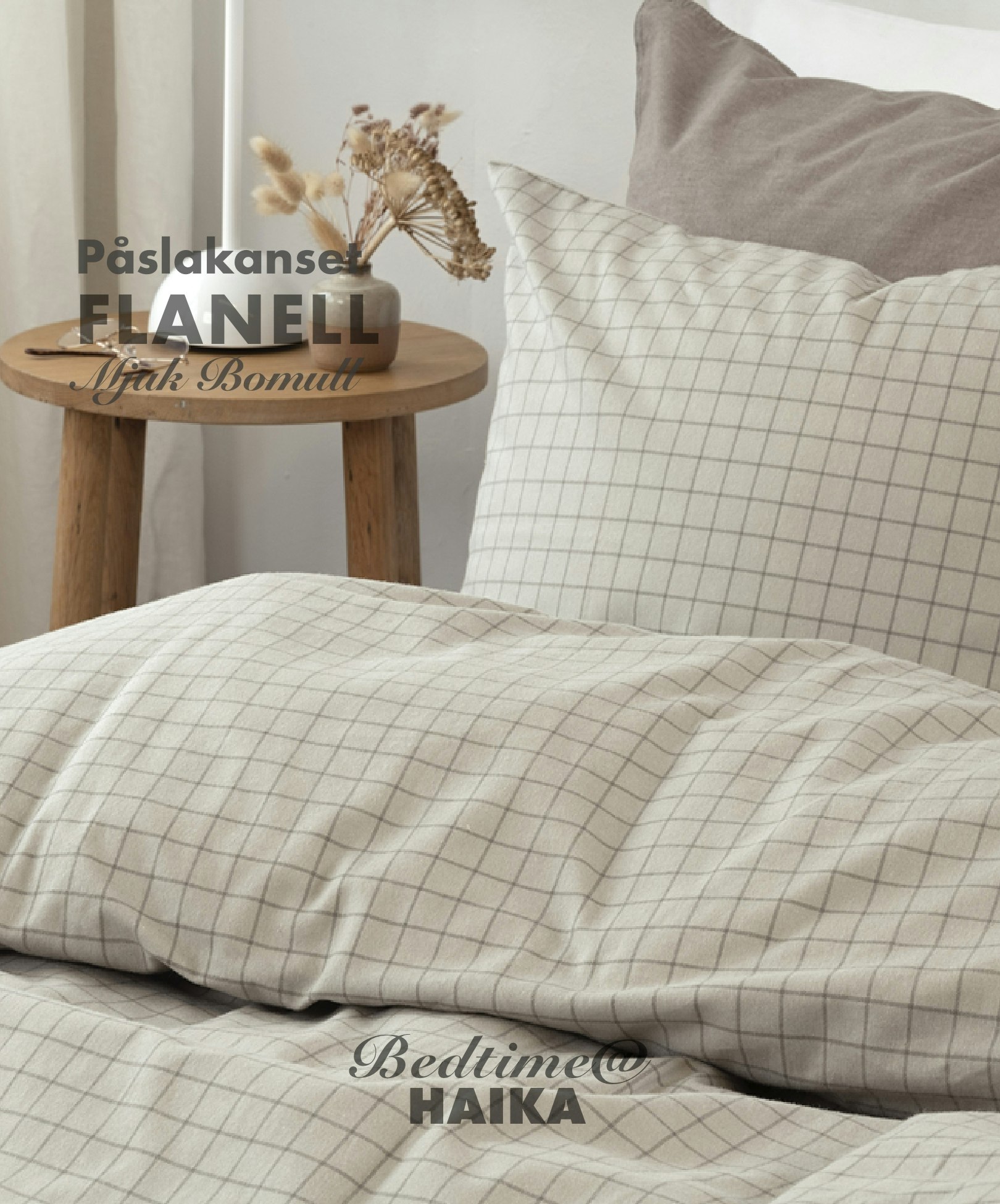 Flanell Påslakanset Birger i Greige
