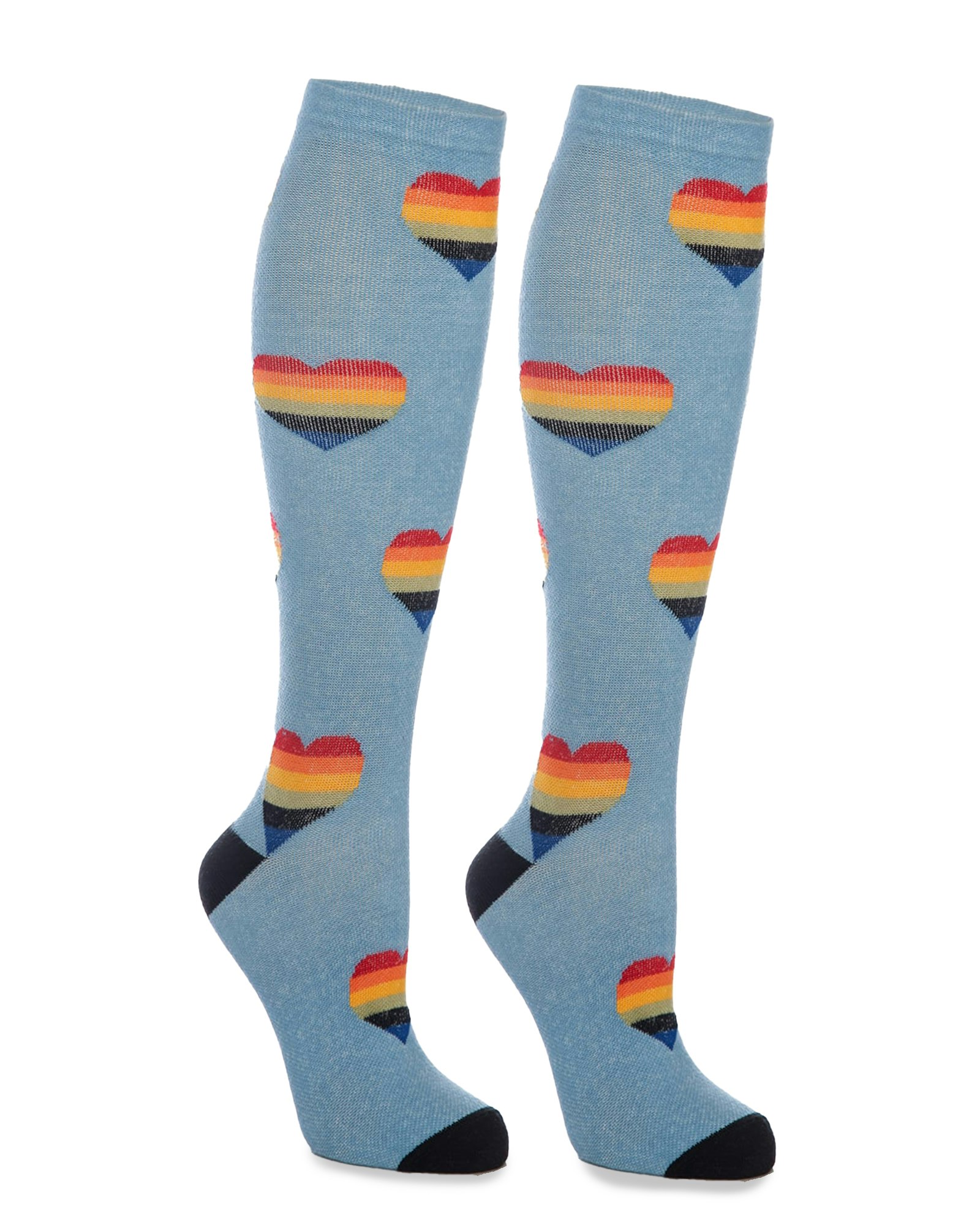 Rainbow Heart - Skyblue Stödstrumpa 14-16 mmhg