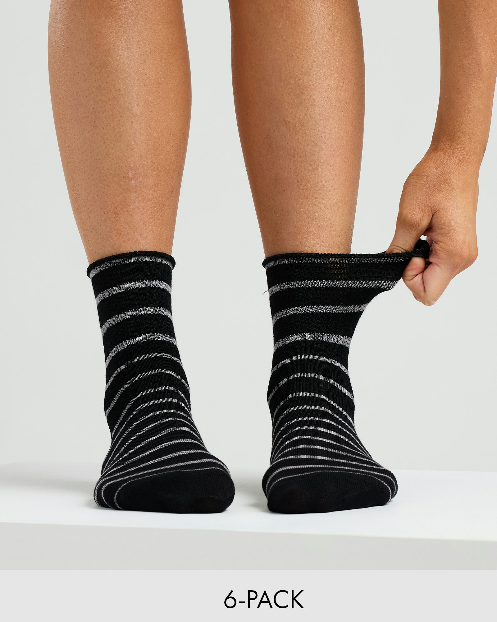 Lösresår Bambustrumpa Stripe, 6 Par