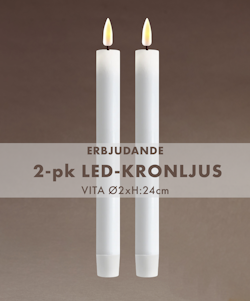 Inomhus LED-Kronljus VITA 24cm - Real Flame, set av 2,4 el. 6st