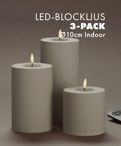 Indoor LED-Blockljuspaket Ø10cm - Set av 3