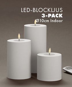 Inomhus Deluxe LED-Blockljus Paket Ø10 Set av 3