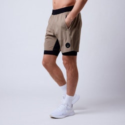 Shorts Rep 2 in 1 CLN Herr, Dark Khaki