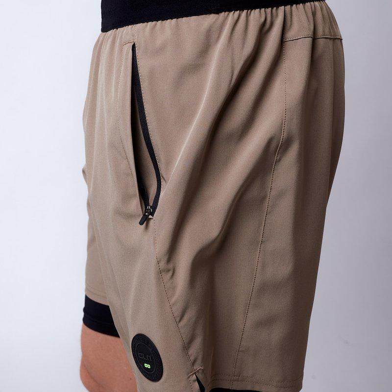 Shorts Rep 2 in 1 CLN Herr, Dark Khaki