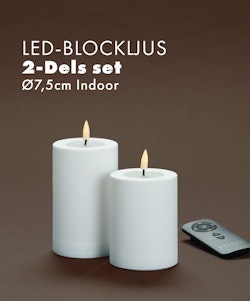 Inomhus Deluxe LED-Blockljus Paket Ø7,5 VITA Set av 2