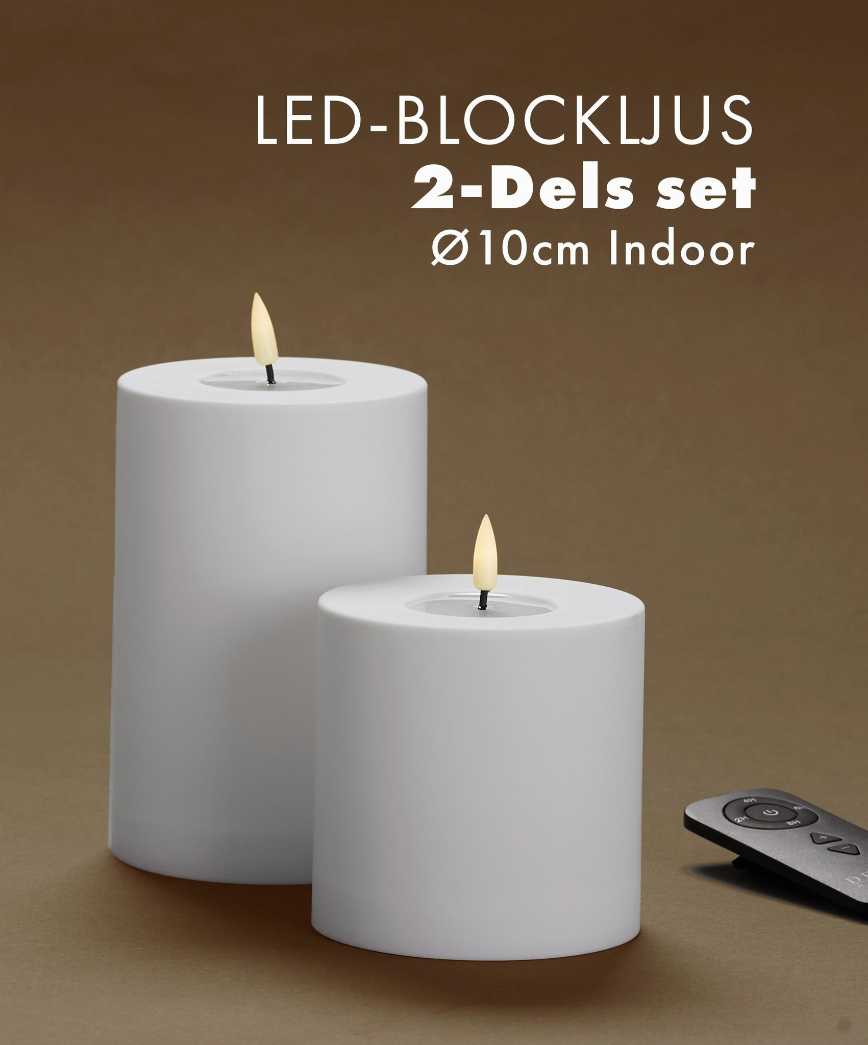 Deluxe LED-Blockljus Paket Ø10 Inomhus i Set av 2