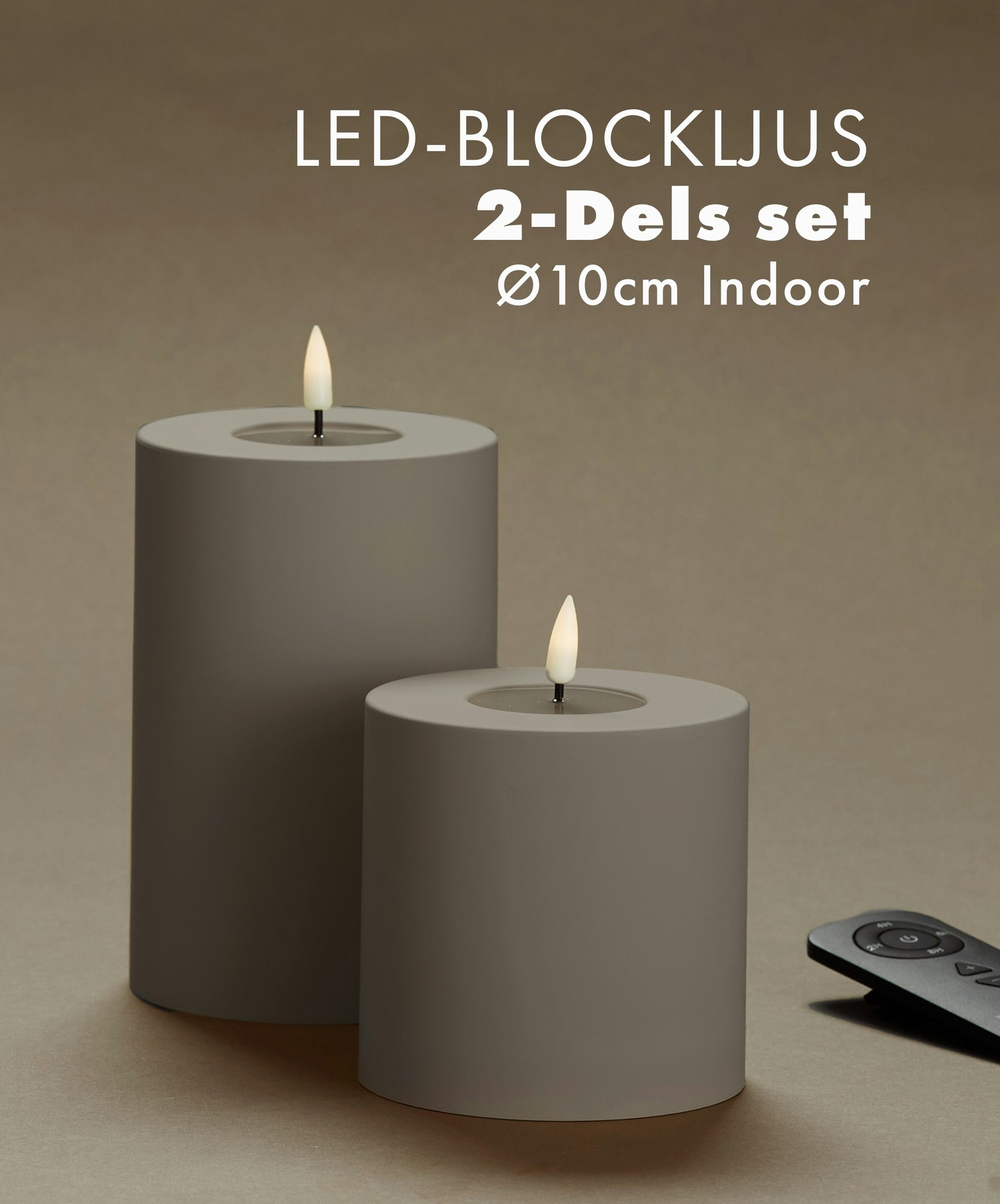 Deluxe LED-Blockljus Paket Ø10 Inomhus i Set av 2
