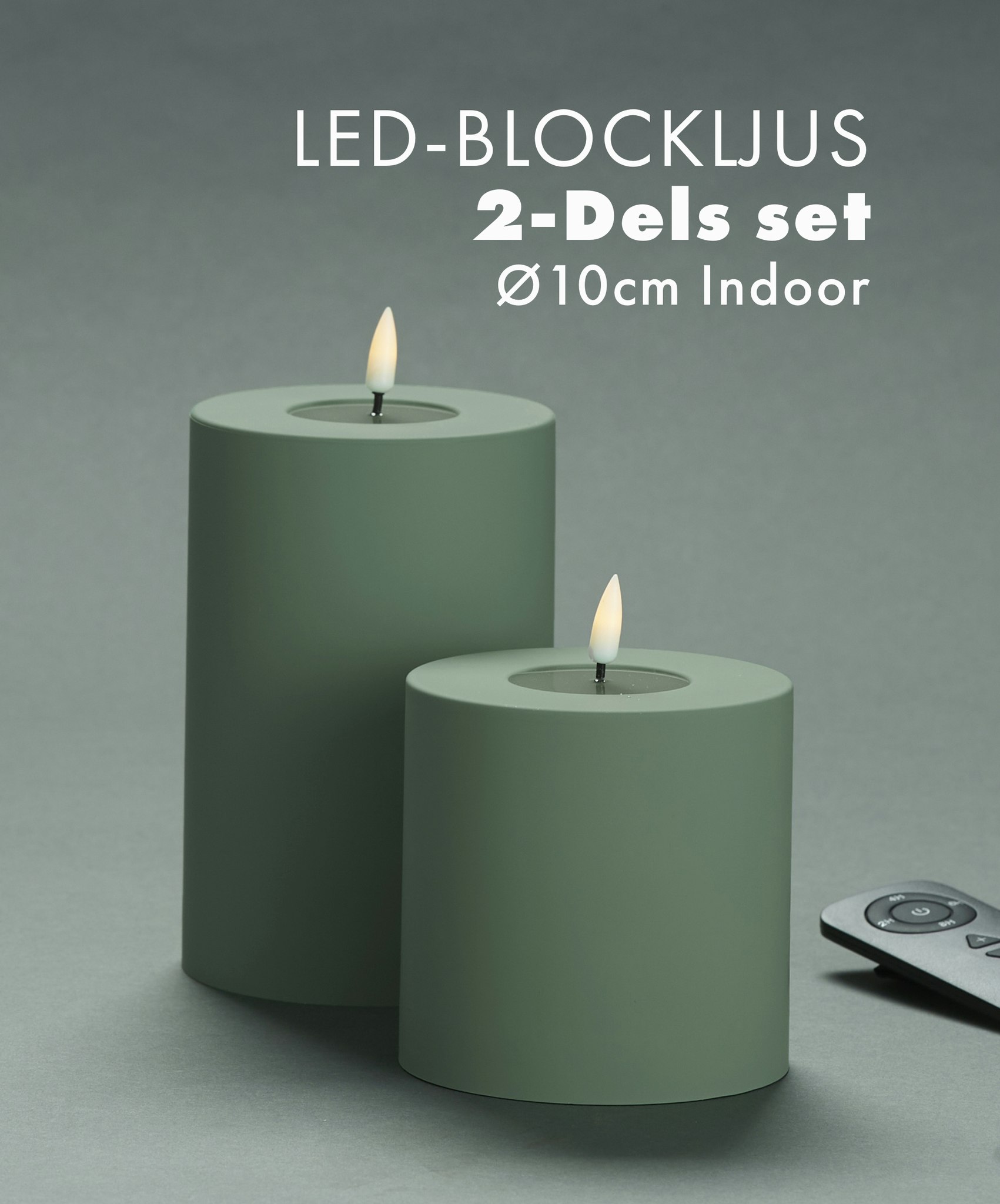 2-Del set LED-Blockljus Ø10cm Inomhus - Flera Färgval