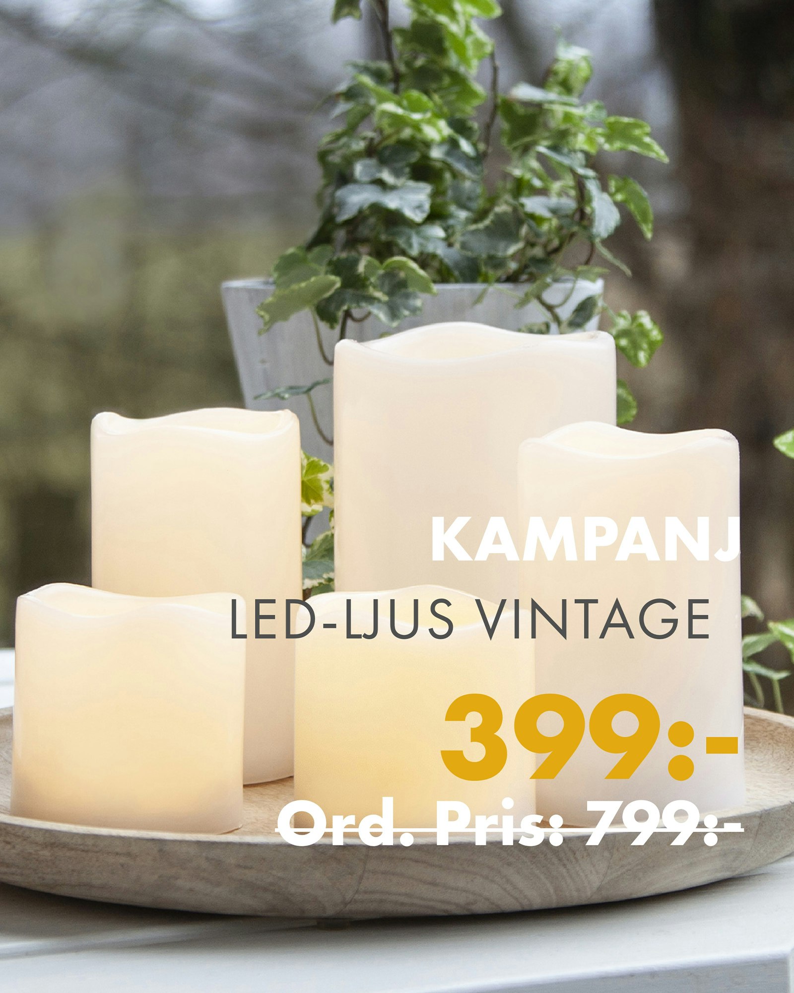 LED-Candles Vintage inklusive fjärrkontroll Set av 5st