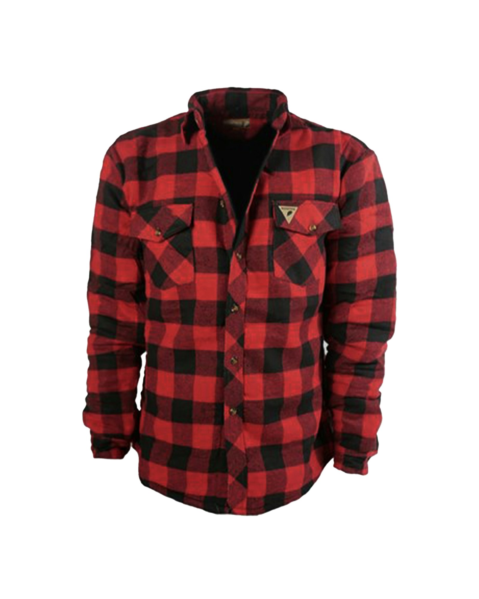 Fodrad Overshirt Denver i Röd/Svart Rutig Flanell – Herr
