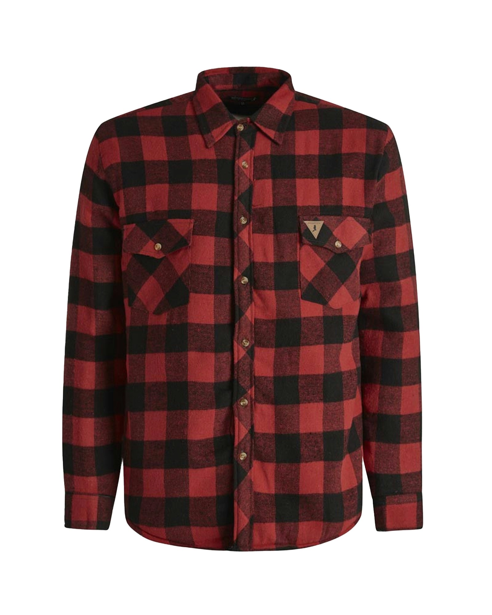Fodrad Overshirt Denver i Röd/Svart Rutig Flanell – Herr
