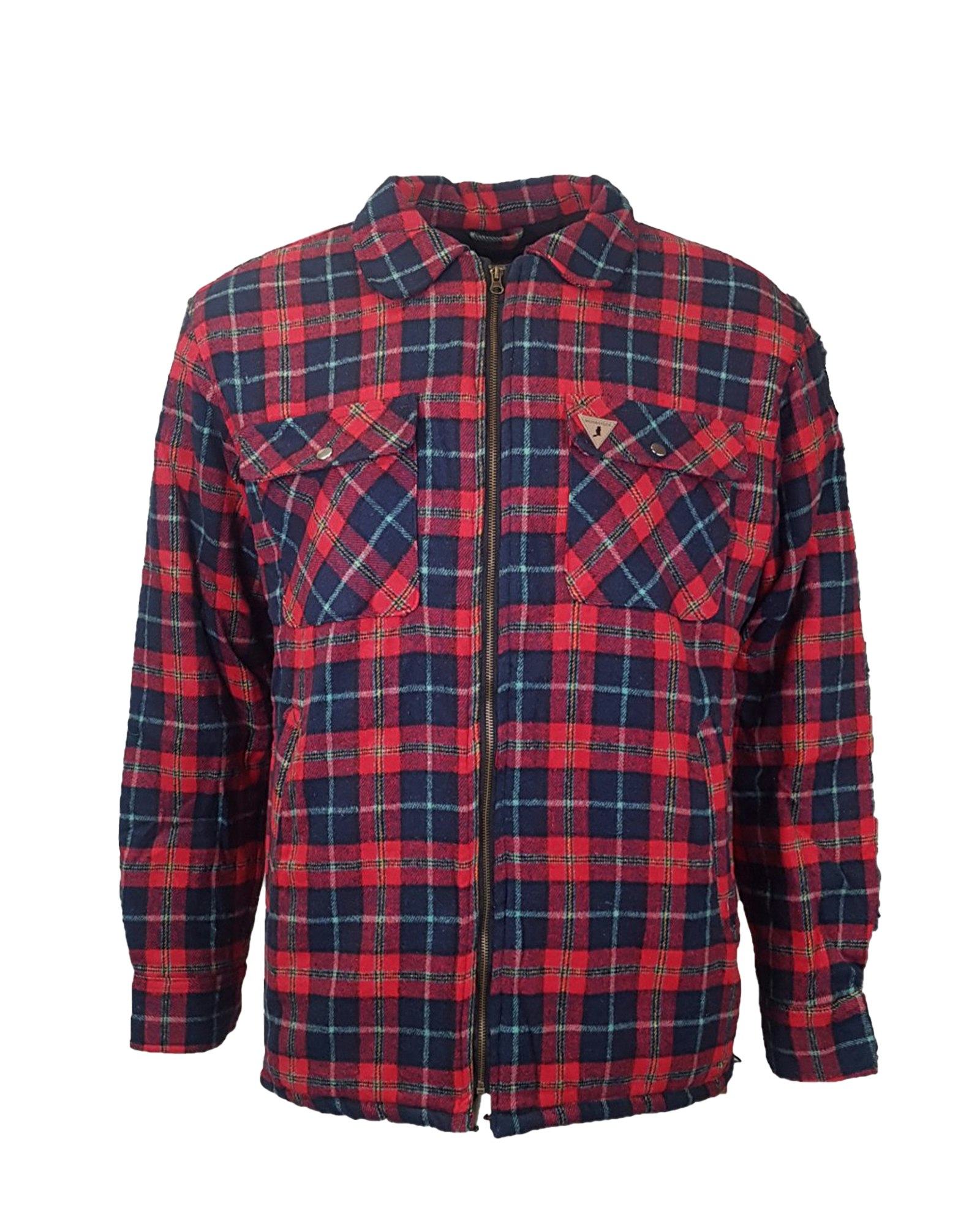Fodrad Overshirt Montana i Röd/Blå Rutig Flanell – Herr