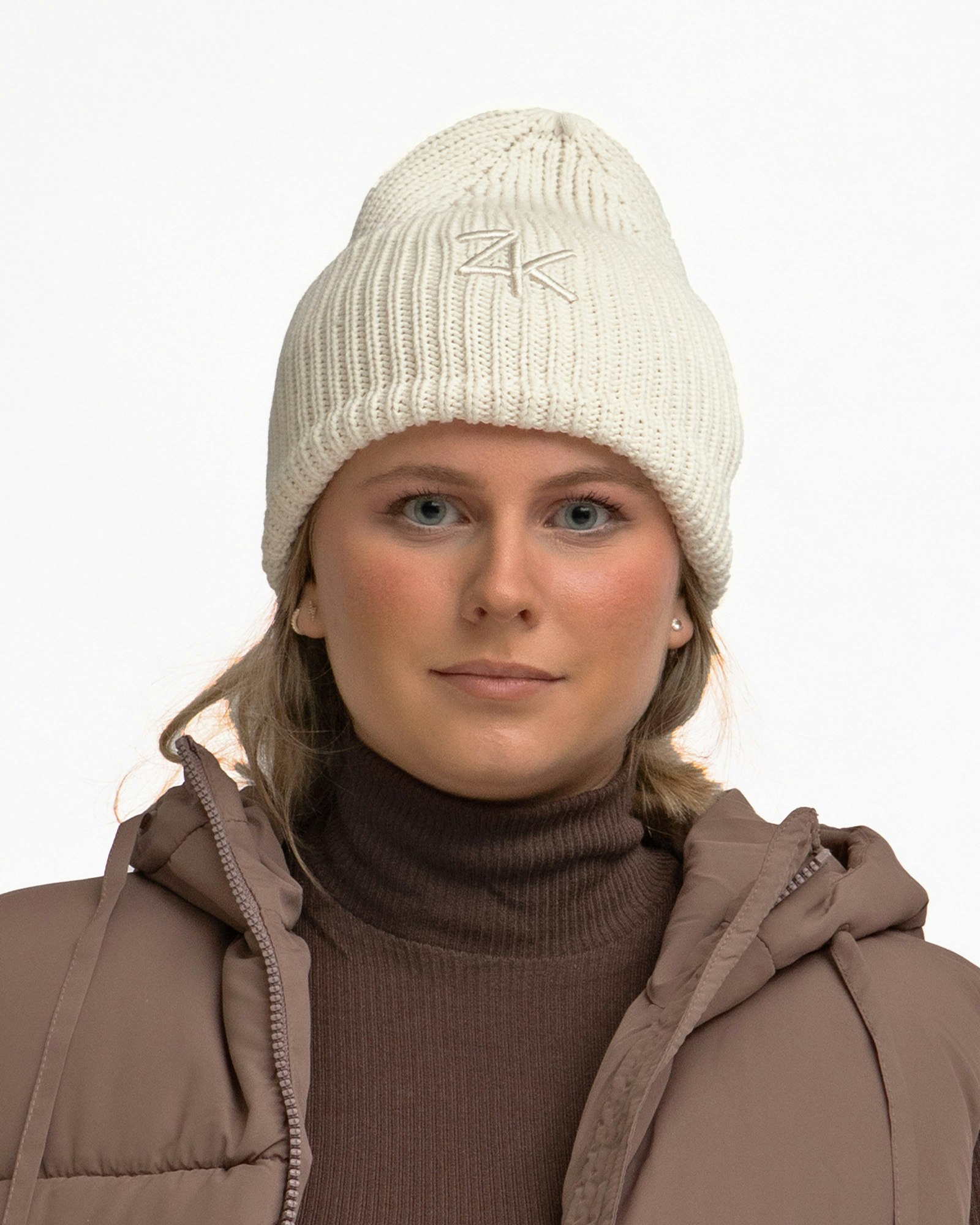 Ribbad Bomullsmössa Dam – Oversized Fit, Cocosvit