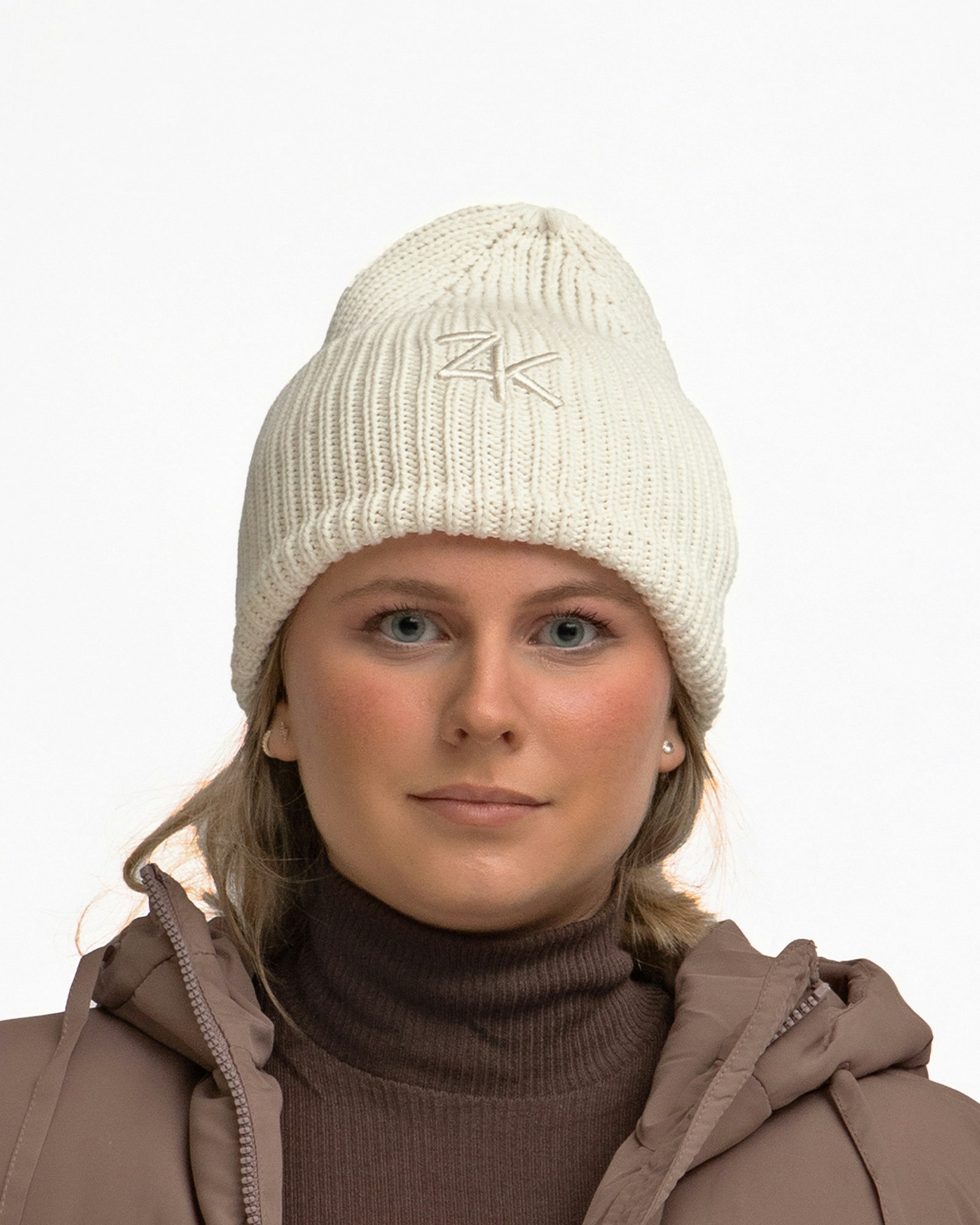 Oversized Rib Beanie Dam, Coconut