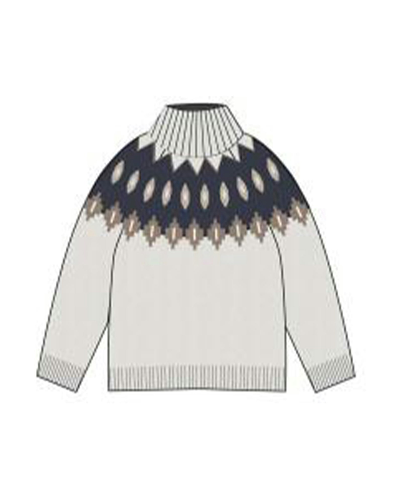 Stickad Tröja Heidi Dam, Off-White Comb