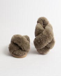 IDUN Sandaler/Tofflor med Päls, Brown
