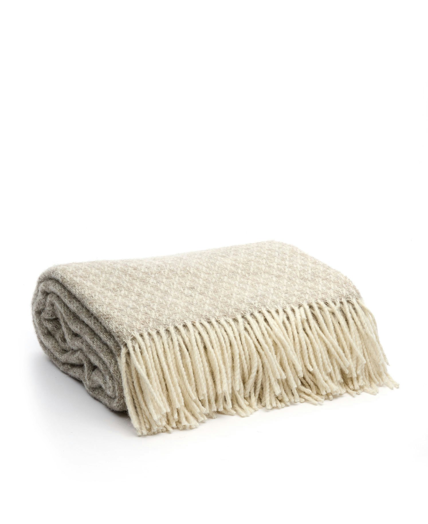 Mönstrad Ullpläd Taupe 170x130cm