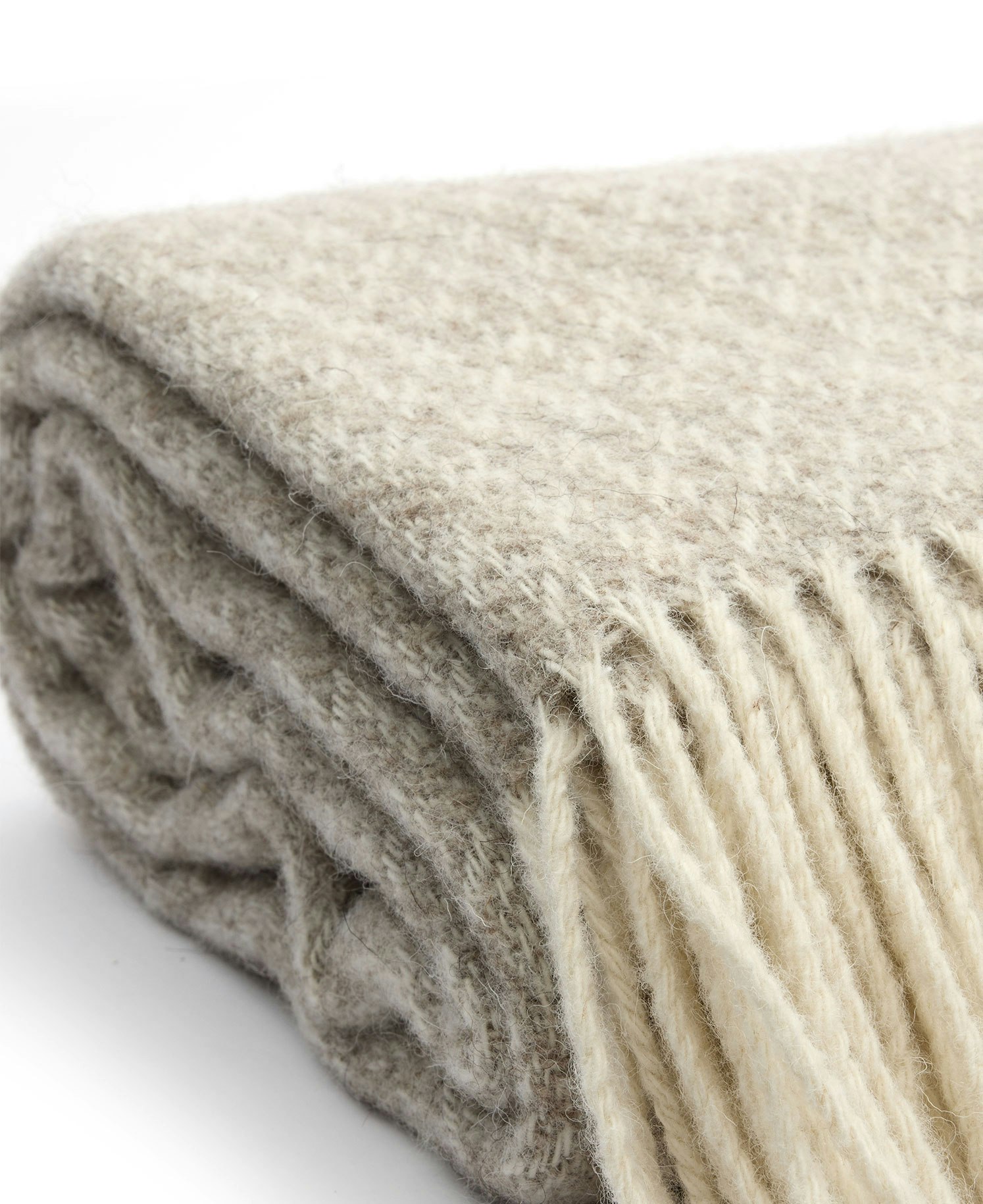 Mönstrad Ullpläd Taupe 170x130cm