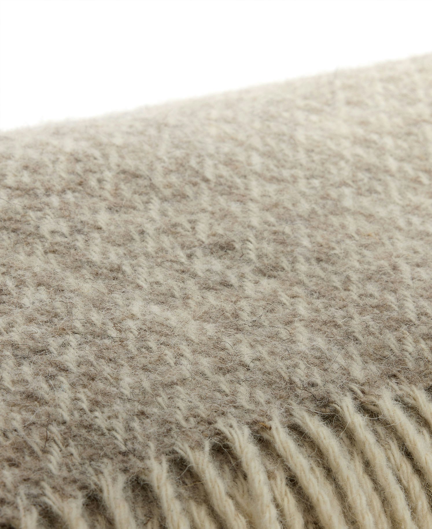 Mönstrad Ullpläd Taupe 170x130cm