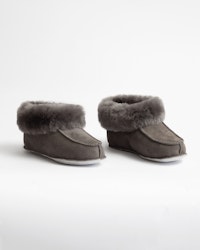 KID'Z NARVIK Mjuka Ankelhöga Fårskinnstofflor, Grey
