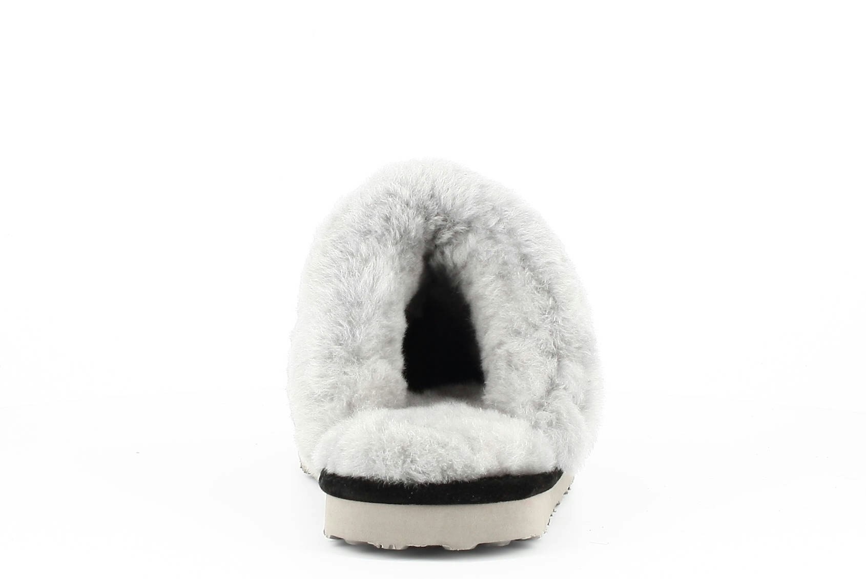 NANCY Fårskinn Slippers, Black/Grey