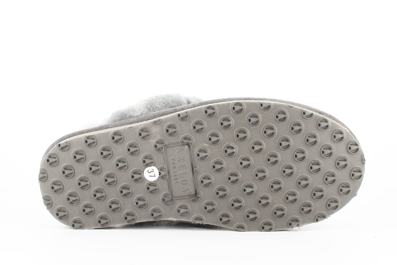 NANCY Fårskinn Slippers, Light Grey