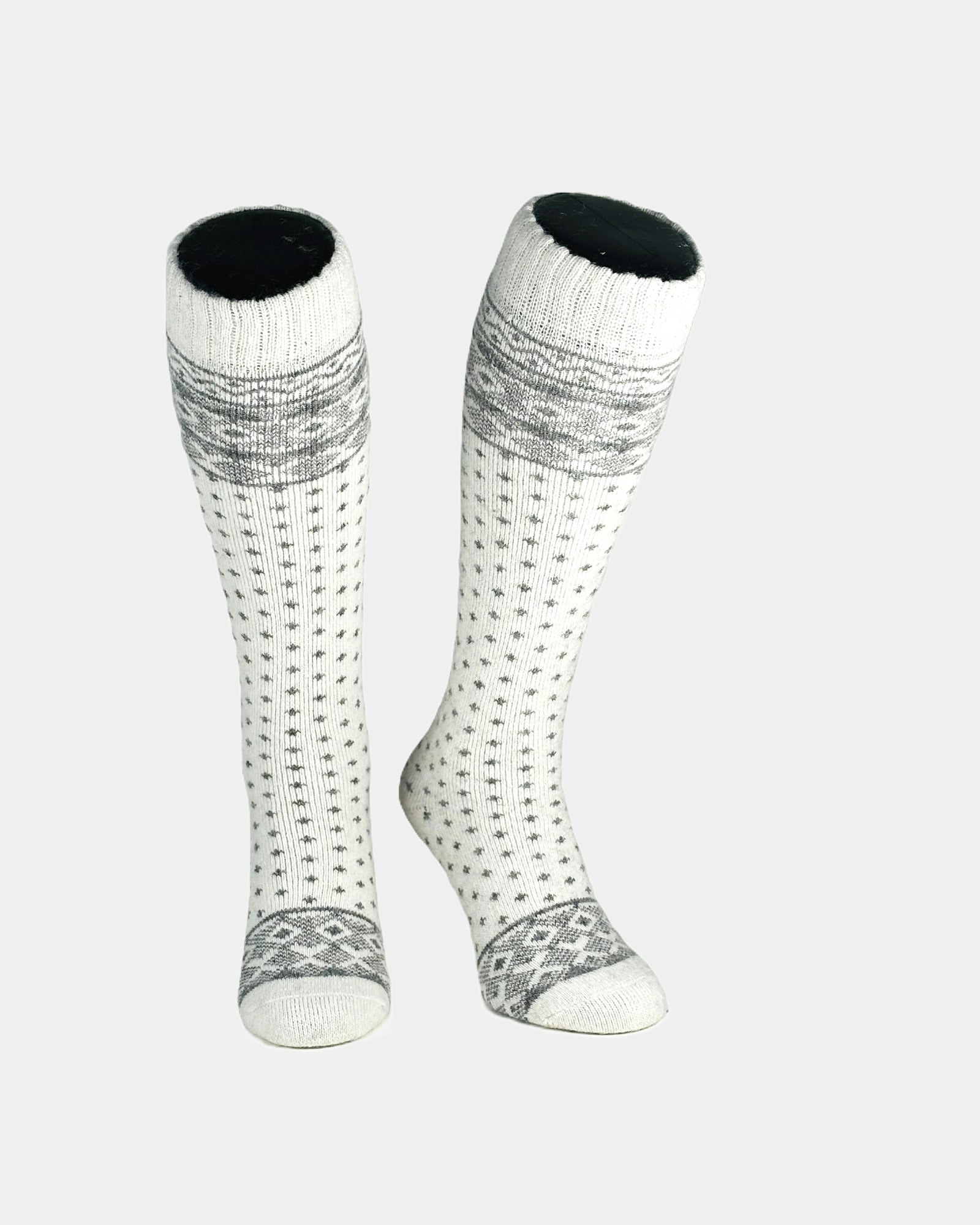 Alpine-Ski Ullsocka, Vit/Grå 1-par